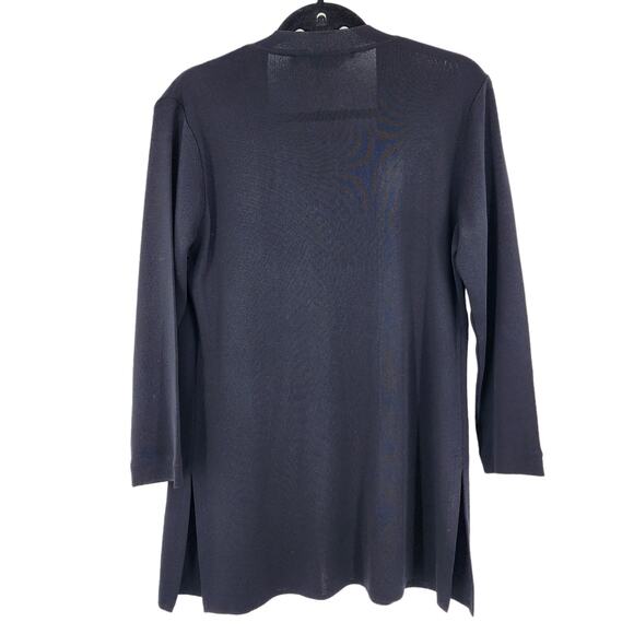 Misook Women's Black Open Front Hem Split Pocket Knit Sweater Size Small - Picture 4 of 4